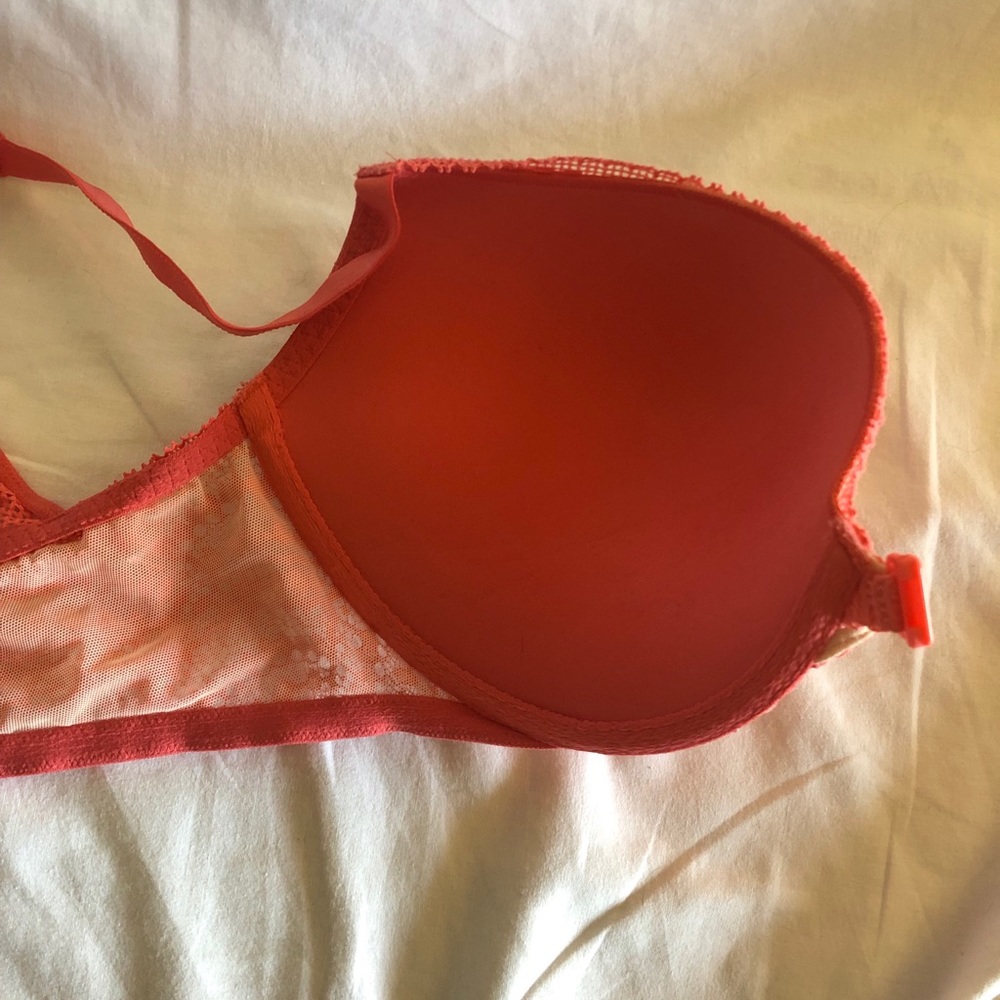 Victoria’s Secret Very Sexy Push Up Racerback Bra 32DDD Coral lace NWT - Picture 5 of 8